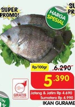 Promo Harga Ikan Gurame per 100 gr - Superindo