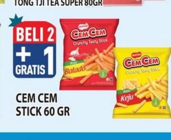 Promo Harga Cem-cem Crunchy Stick 60 gr - Hypermart