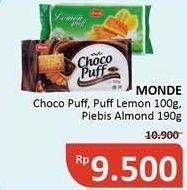 MONDE Puff Choco, Lemon 100 g/ Piebis Almond 190 g