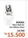 Promo Harga REXONA Men Deo Roll On Action White 45 ml - Alfamidi