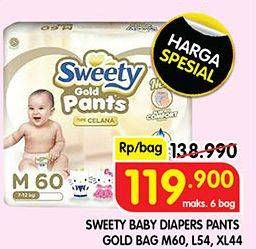 Promo Harga Sweety Gold Pants L54, M60, XL44 44 pcs - Superindo