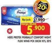Promo Harga Hers Protex Comfort Night Wing 30cm 10 pcs - Superindo