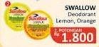 Promo Harga Swallow Deodorant Lemon, Orange  - Alfamidi