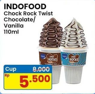 Promo Harga Indoeskrim Rocks Twist Vanilla, Chocolate 110 ml - Indomaret