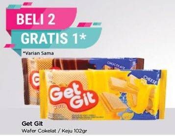 Promo Harga GET GIT Wafer Assorted Chocolate, Cheese 102 gr - TIP TOP