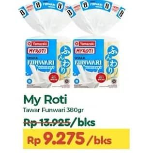 Promo Harga My Roti Roti Tawar Funwari 380 gr - TIP TOP
