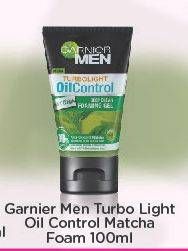 Promo Harga GARNIER MEN Turbo Light Oil Control Facial Foam Matcha 100 ml - Alfamart