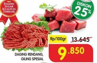 Promo Harga Daging Rendang/ Daging Giling Spesial per 100 gr - Superindo