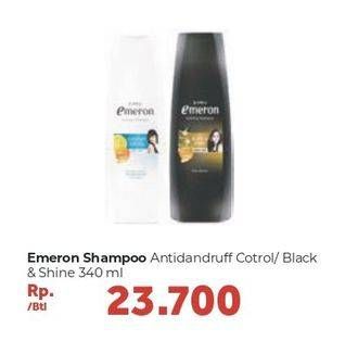 Promo Harga EMERON Shampoo Dandruff, Black Shine 340 ml - Carrefour