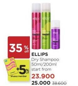 Promo Harga Ellips Dry Shampoo 50 ml - Watsons