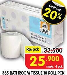 Promo Harga 365 Bathroom Tissue 10 roll - Superindo