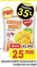 Promo Harga Belfoods Nugget Chicken Nugget, Chicken Nugget Stick 500 gr - Superindo