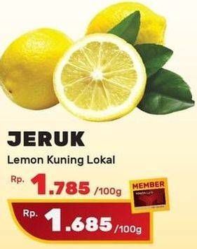 Promo Harga Jeruk Lemon Lokal per 100 gr - Yogya