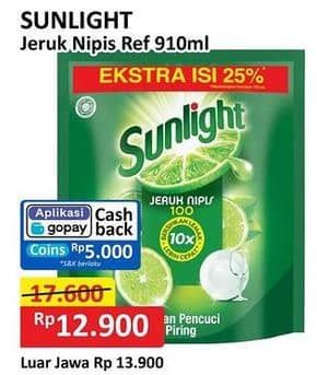 Promo Harga Sunlight Pencuci Piring Jeruk Nipis 100 910 ml - Alfamart