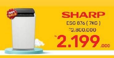 Promo Harga SHARP ESG 876 GY | Mesin Cuci 1 Tabung 7 kg  - Yogya
