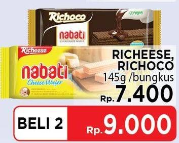 Promo Harga NABATI Wafer Chocolate, Cheese per 2 bungkus 145 gr - LotteMart