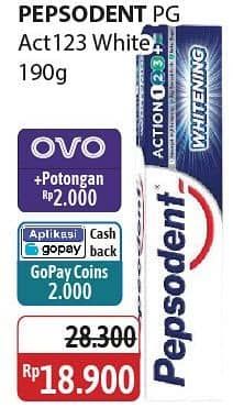 Promo Harga Pepsodent Pasta Gigi Action 123 Whitening 190 gr - Alfamidi