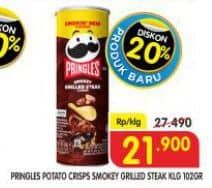 Promo Harga Pringles Potato Crisps Smoky BBQ 107 gr - Superindo