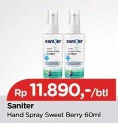 Promo Harga SANITER Hand Sanitizer Spray 60 ml - TIP TOP