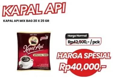 Promo Harga Kapal Api Kopi Bubuk Special Mix per 20 sachet 25 gr - Carrefour