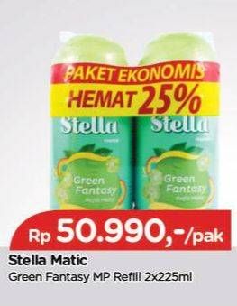 Promo Harga Stella Matic Refill Green Fantasy 225 ml - TIP TOP