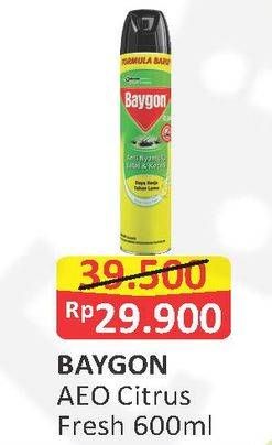 Promo Harga BAYGON Insektisida Spray Citrus Fresh 600 ml - Alfamart