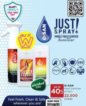 Promo Harga Q-SAN Just Spray All Variants  - Watsons