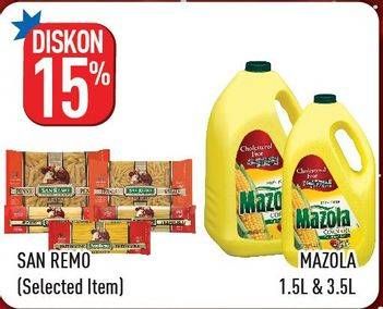 Promo Harga SAN REMO Products/MAZOLA Oil 1500ml/3500ml  - Hypermart