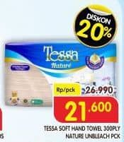 Promo Harga Tessa Soft Hand Tissue Nature Unbleach 300 pcs - Superindo
