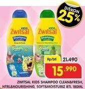 Promo Harga ZWITSAL Kids Shampoo Natural Nourishing Care, Soft Moisturizing, Clean Fresh Blue 180 ml - Superindo