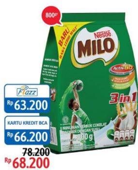 Promo Harga MILO ActivGo 3in1 800 gr - Alfamidi