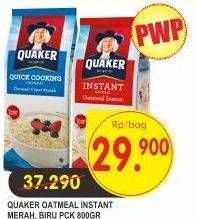 Promo Harga Quaker Oatmeal Instant/Quick Cooking 800 gr - Superindo
