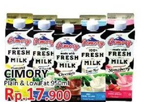 Promo Harga CIMORY Fresh Milk Plain, Low Fat 950 ml - Yogya