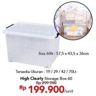 Promo Harga High Clearly Storage Box 60 60 ltr - Carrefour
