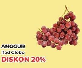 Promo Harga Anggur Red Globe per 100 gr - Yogya