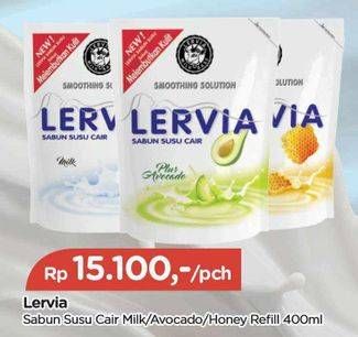 Promo Harga Lervia Sabun Cair Susu  Plus Honey, Original, Plus Avocado 400 ml - TIP TOP