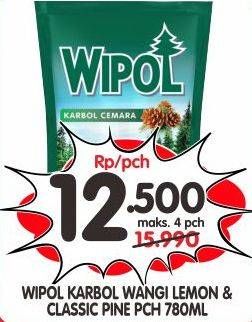 Promo Harga WIPOL Karbol Wangi Lemon, Classic Pine 780 ml - Superindo