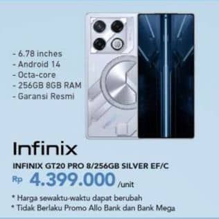 Promo Harga Infinix GT 20 Pro 8/256 GB  - Carrefour
