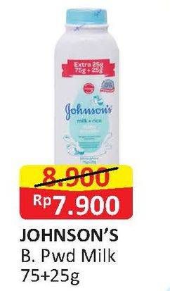 Promo Harga JOHNSONS Baby Powder Milk + Rice 100 gr - Alfamart