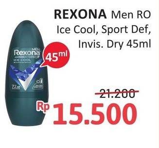 Promo Harga Rexona Men Deo Roll On Ice Cool, Sport Defence, Invisible Dry 45 ml - Alfamidi