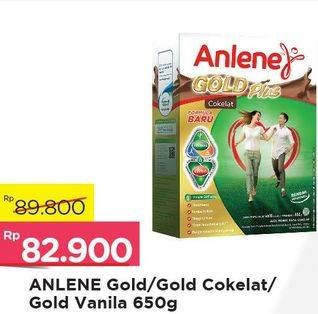 Promo Harga ANLENE Gold Plus Susu High Calcium Cokelat, Vanila 650 gr - Alfamart