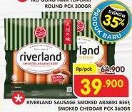 Promo Harga Riverland Sausage Smoked Arabiki Beef, Smoked Cheddar 360 gr - Superindo