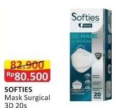 Promo Harga SOFTIES Masker Earloop 3D Surgical Mask 20 pcs - Alfamart