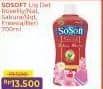 Promo Harga Sosoft Deterjen Cair Freesia Pear, Rose Waterlily, Sakura Blossom 700 ml - Alfamart