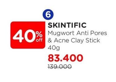 Promo Harga Skintific Mugwort Anti Pores & Acne Clay Stick 40 gr - Watsons