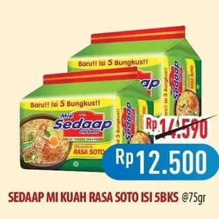Promo Harga Sedaap Mie Kuah Soto per 5 pcs 75 gr - Hypermart