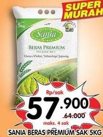 Promo Harga Sania Beras Premium 5000 gr - Superindo
