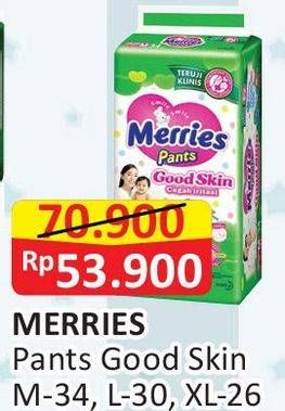 Promo Harga Merries Pants Good Skin XL26, M34, L30 26 pcs - Alfamart