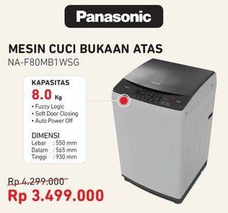Promo Harga PANASONIC NA-F80MB1 | Washing Machine Top Loading 8kg  - Courts