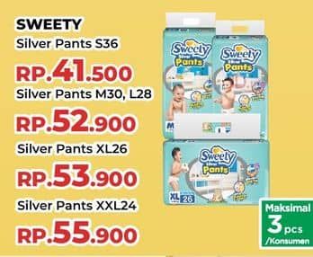 Promo Harga Sweety Silver Pants M30, L28 28 pcs - Yogya